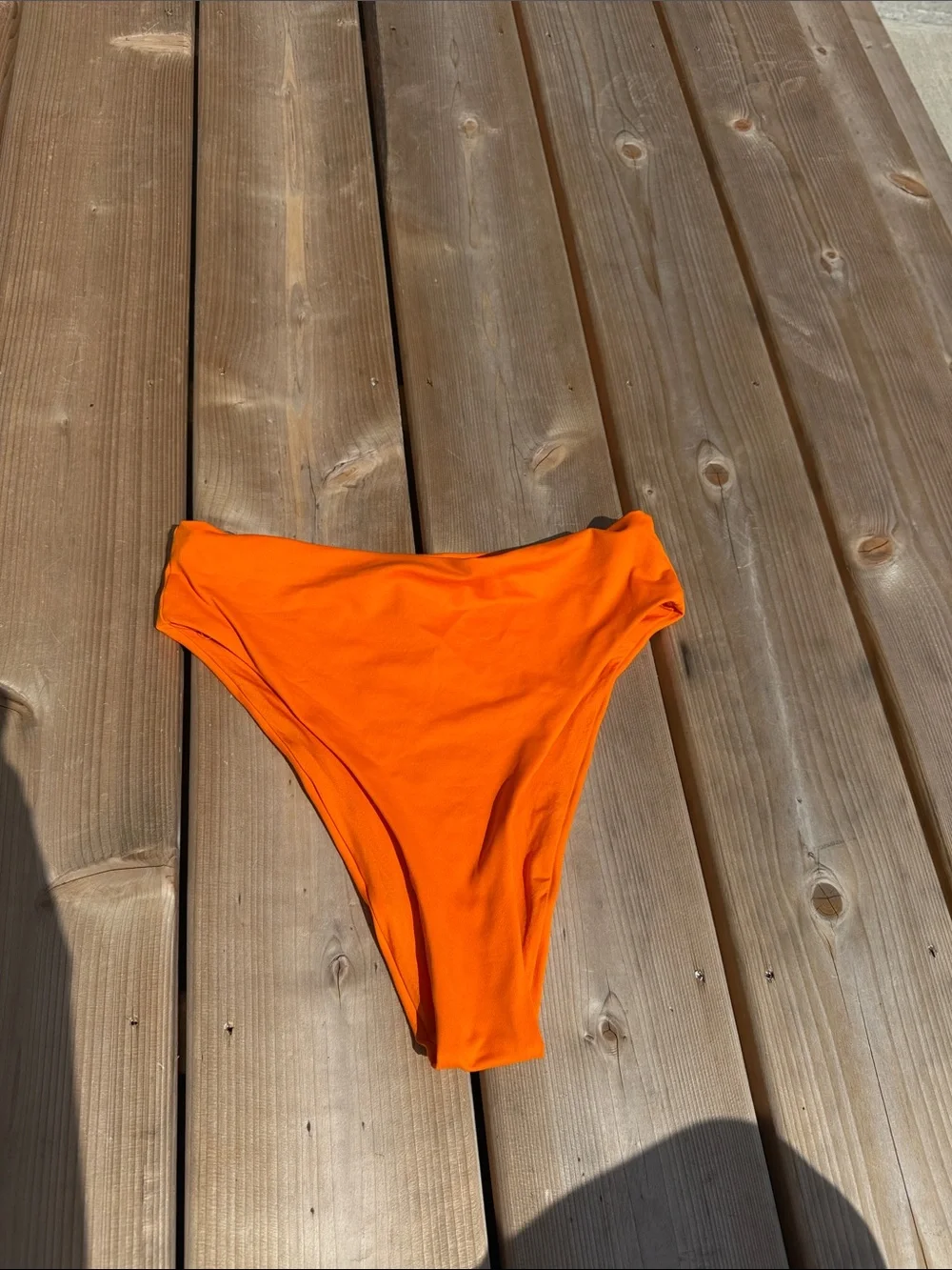 SKIMS Women's High-Cut Swim Bottoms in Bright Orange